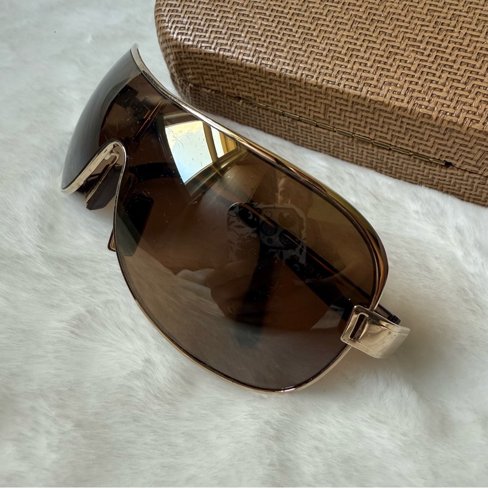 Maui Jim Maka Polarized Aviator Wrap Sunglasses with Hard Case Gold Brown - Picture 13 of 14